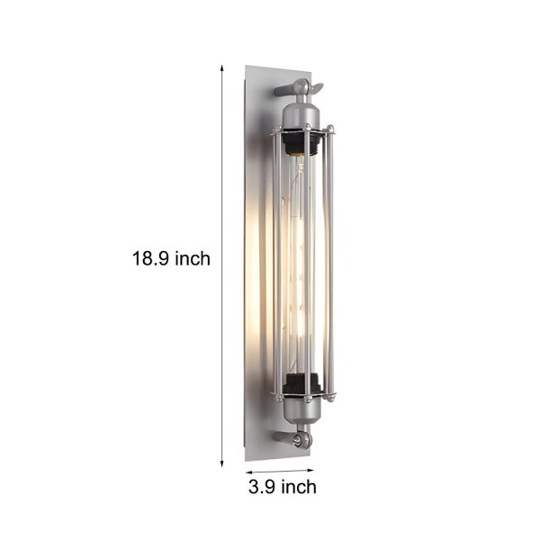 Industrial Vintage Flute Iron 1-Light Wall Lamp - Chrome - Image 5