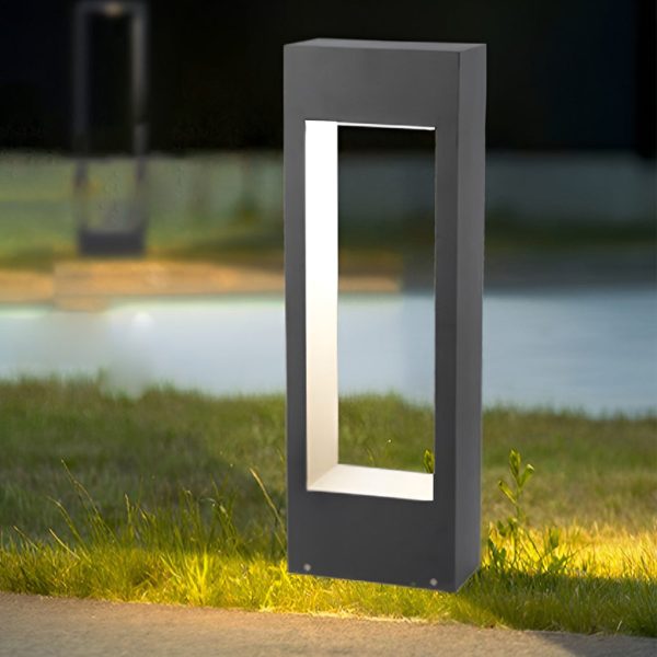 Rectangular Frame Slim LED Lawn Light Sleek and Durable Outdoor Illumination