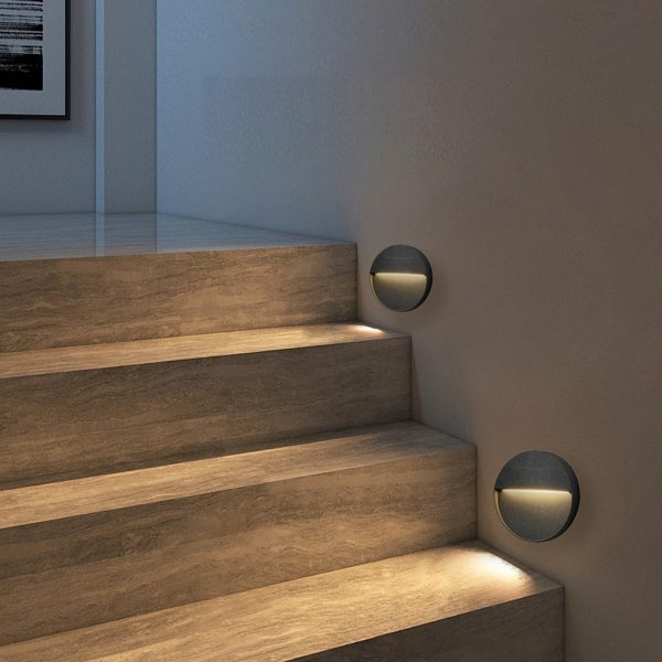 Round Creative Waterproof Stair Lights Outdoor Wall Lights Step Lights Stairway Sconces - Image 6