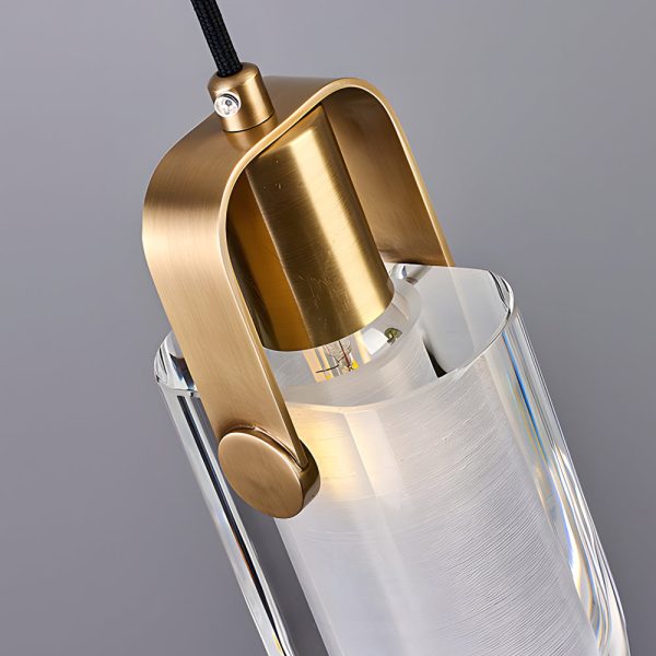 Simple Luxury Crystal Shade 3 Step Dimming Copper Modern Pendant Lights - Image 5