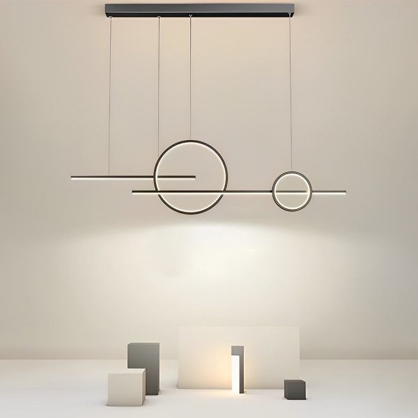 Long Strip Circles Three Step Dimming Stepless Dimmable LED Chandelier - Image 7