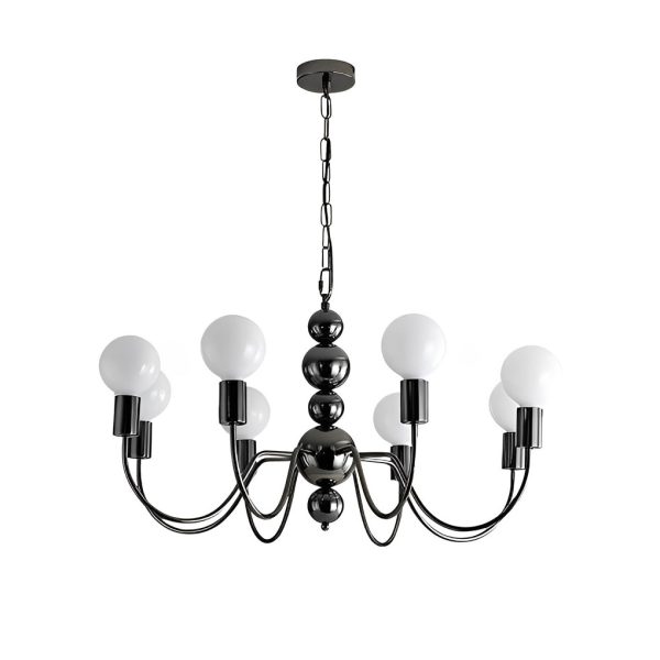 Iron Electroplating Glass Ball Shade Minimalist French Style Chandelier - Image 12