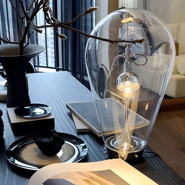 Touch-Dimming Glass Bulb Desk Lamp with Industrial Magnetic Control Design - Image 3