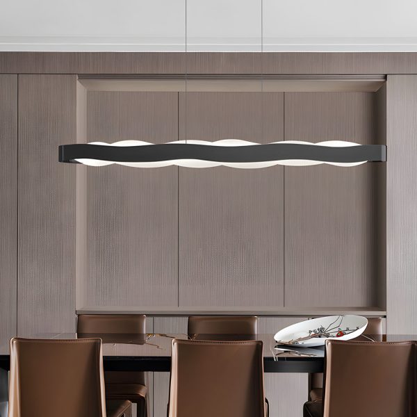1-Light Linear Wavy Round LED Pendant Light - Image 3