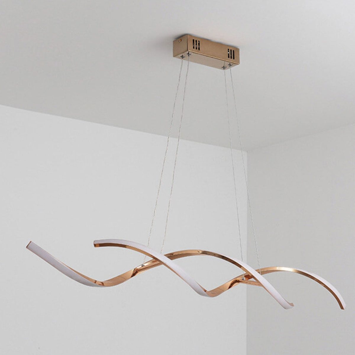 Modern Minimalist Strip Curve Island Light LED Chandelier - Image 11