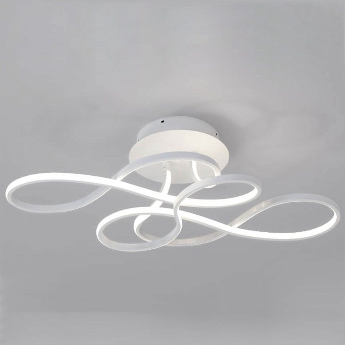 Modern Minimalist Aluminum Acrylic Line LED Flush Mount Ceiling Light - Image 5