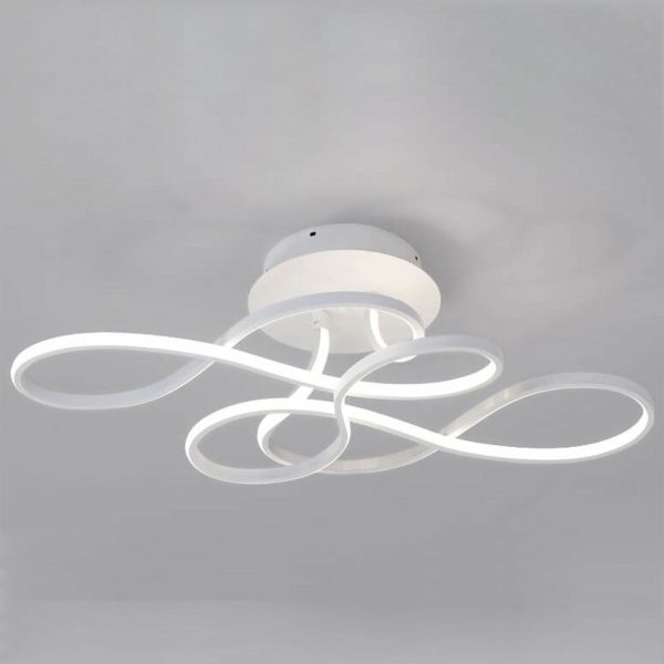 Modern Minimalist Aluminum Acrylic Line LED Flush Mount Ceiling Light - Image 5