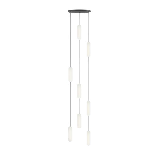 White Long Tube Multi Light Staircase Chandelier - Image 17
