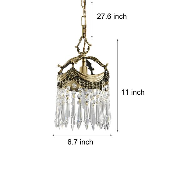 Retro Crystal Pendant Tassels 3 Step Dimming French Style Pendant Lights - Image 5