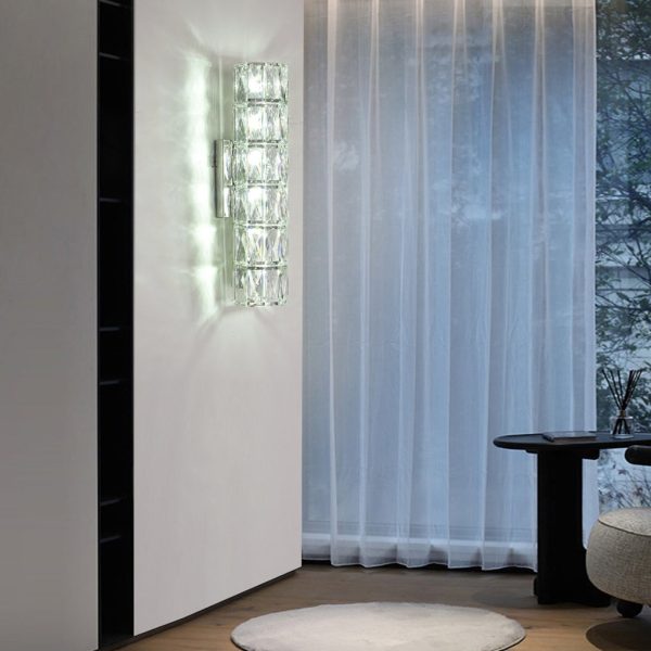 Cylindrical Crystal Three Step Dimming Light LED Modern Wall Sconces Lighting - Image 3
