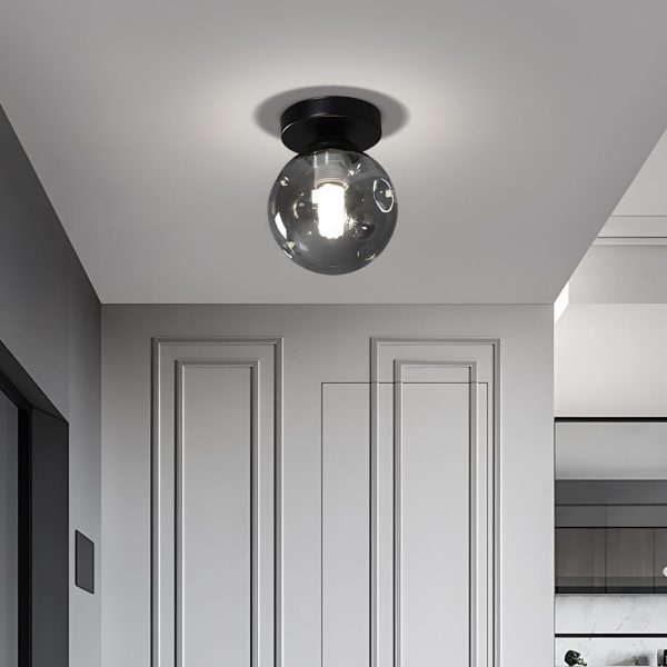 Nordic Corridor Glass Ceiling Light Fixture with Amber/Smoky Shades - Image 2
