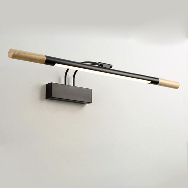 Nordic Solid Wood Curved Arm Long Vanity Light LED Wall Sconce Lamp - Image 4