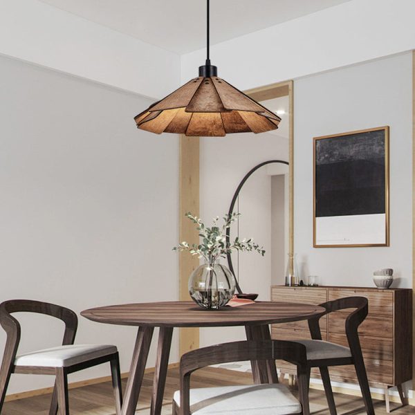 Wood Japanese Wabi-Sabi Retro Nordic Chandelier Dining Room Light Fixture - Image 2