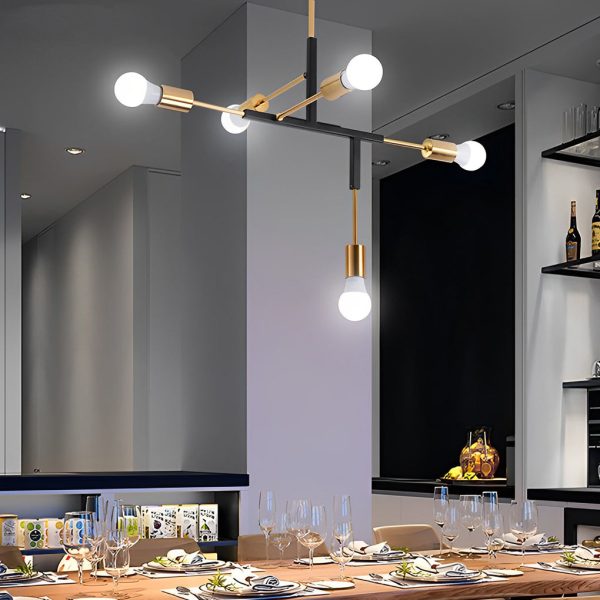 5 Lights LED Creative Branch Electroplated Iron Modern Chandelier Ceiling Lights - Image 3