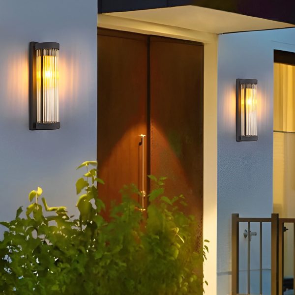 Creative Glass Waterproof LED Black Modern Solar Wall Lamp Exterior Lights - Image 5