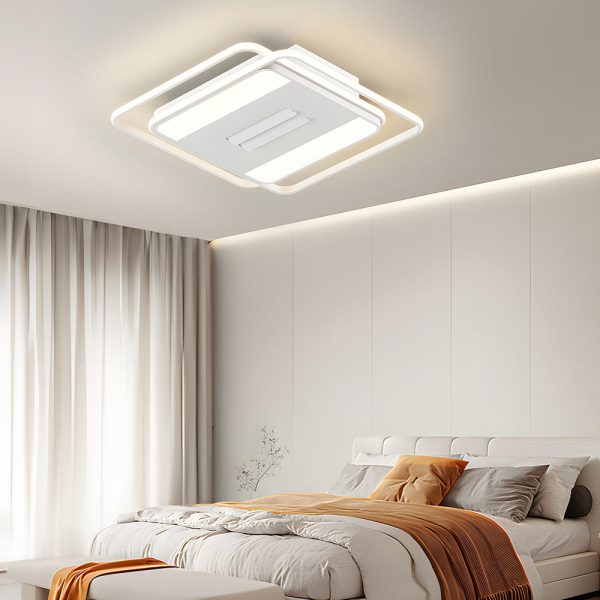 Square Round Stepless Dimming LED Mute White Modern Bladeless Ceiling Fans - Image 4