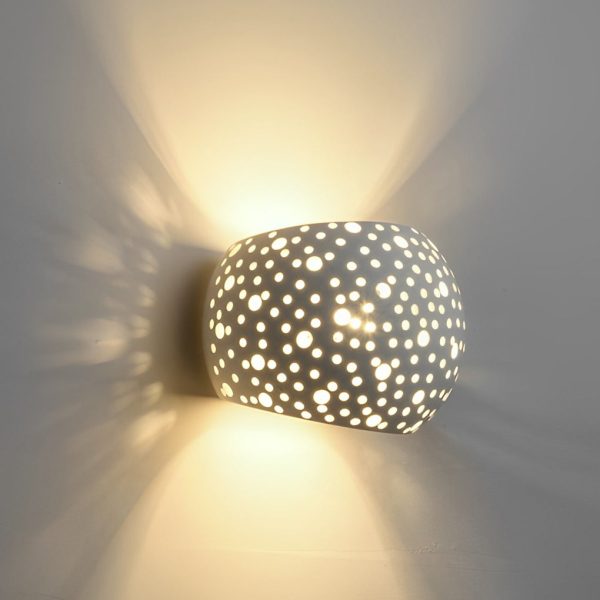 Round Creative Hollow LED up and down Lighting White Nordic Wall Lamp - Image 5