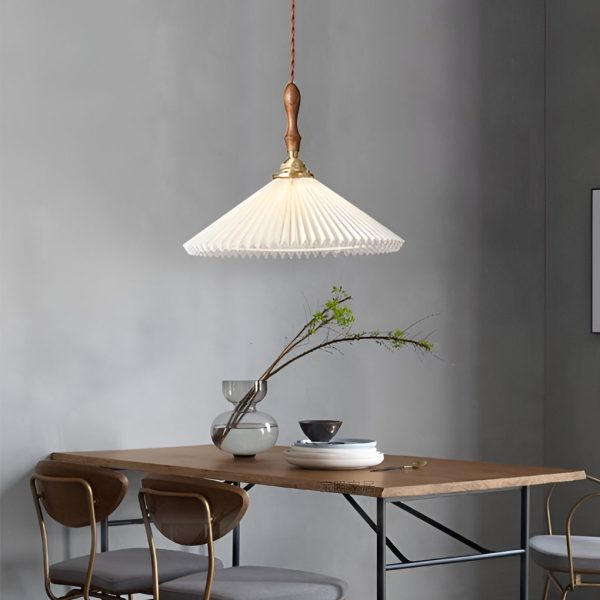 Classic Pleated Shaped LED White Nordic Pendant Lights Wall Lamp - Image 6