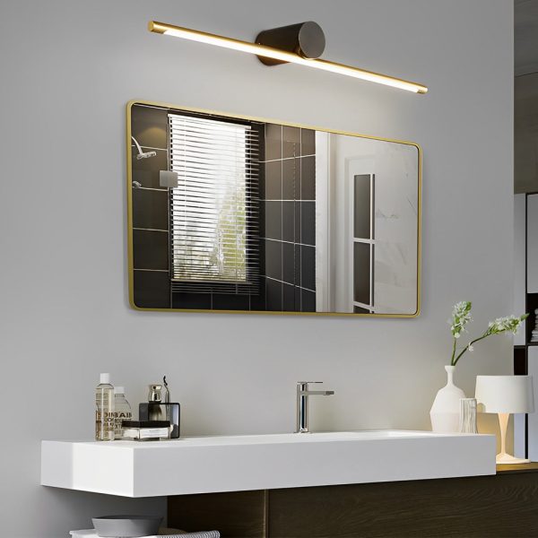 Modern Two-Tone Bathroom Vanity Light with Cylinder Fixture and Linear Bar - Image 2
