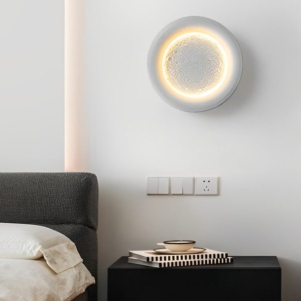 Creative Resin Round Moon LED Nordic Wall Lamp Wall Sconce Lighting - Image 3
