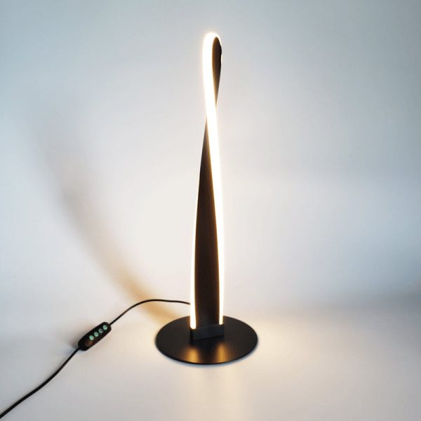 Minimalist Twisted Flast Column LED Art Iron Acylic Table Lamp - Image 3