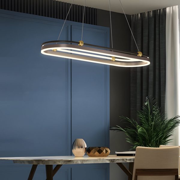 Oval Ring Aluminum Simple Modern Dining Room Chandeliers Hanging Lamp - Image 6