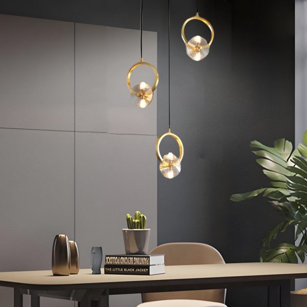 1/3-Light Round Copper Crystal LED Pendant Light - Image 2
