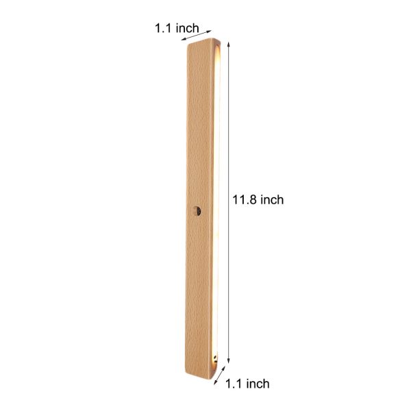 Wood Rectangle Motion Sensor Magnetic Cabinet Lights LED Rechargeable Night Light - Image 5