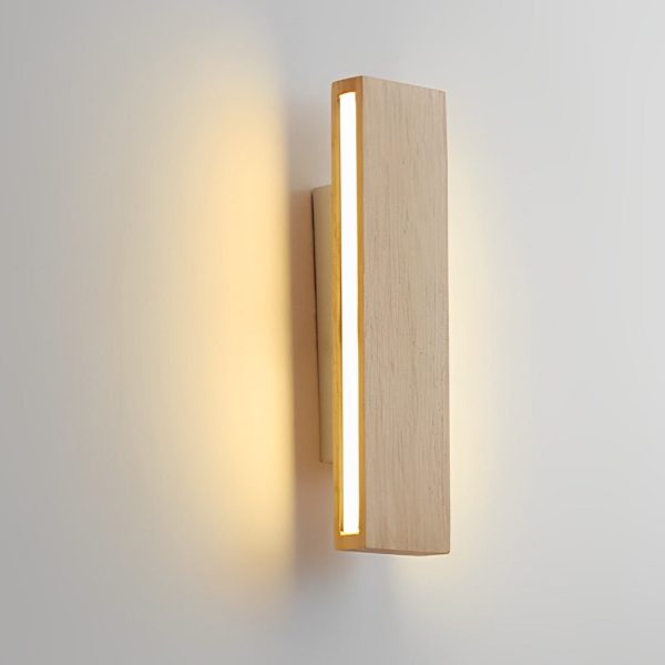 Rotatable Minimalist Rectangular Wood Led Wall Lamp Wall Lights Fixture - Image 4