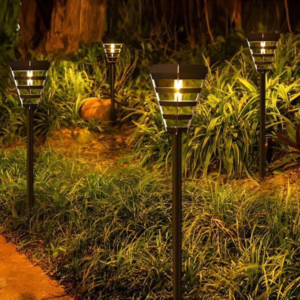 Waterproof LED Intelligent Light Control Black Modern Solar Lawn Lamp - Image 5