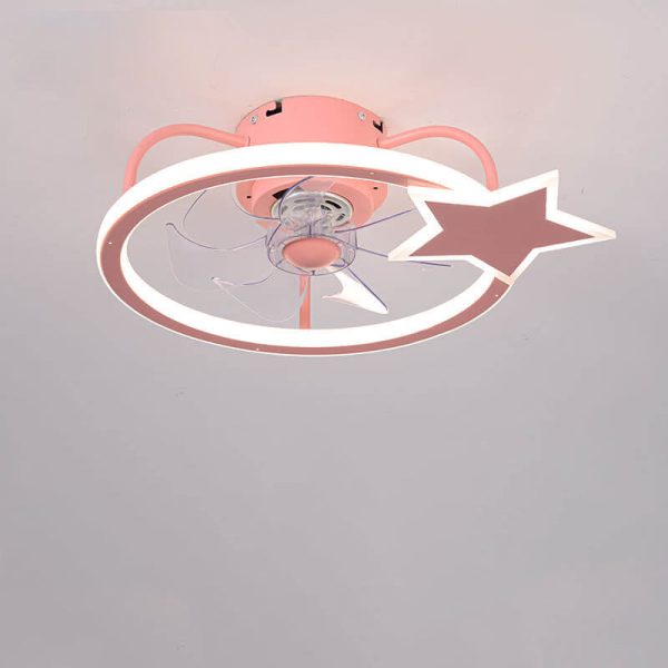Childlike Star/Dolphin Design Quiet LED Flush Mount Fan Light - Image 9