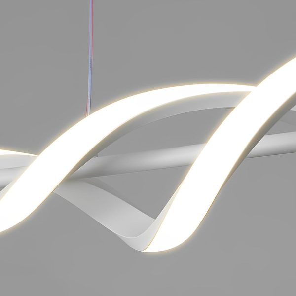 Long Strip Waves Spiral Dimmable LED White Modern Dining Room Chandeliers - Image 5