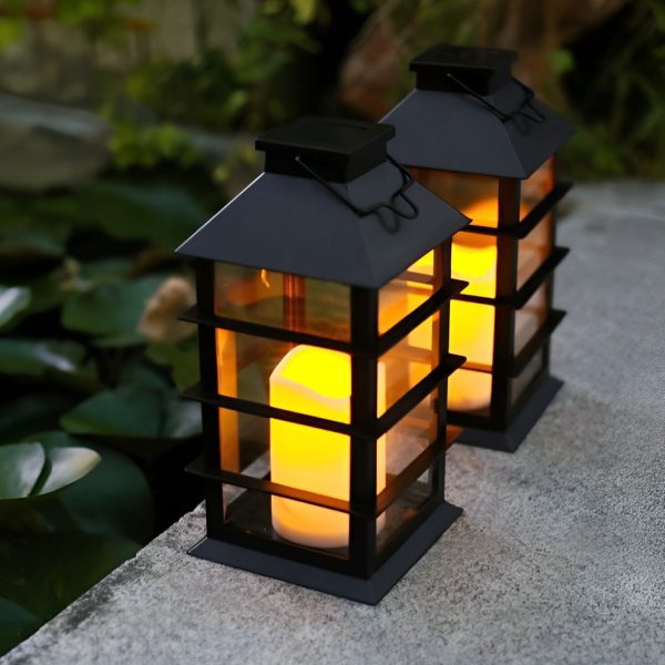 Portable Lantern Waterproof LED Intelligent Black Solar Outdoor Lights - Image 2