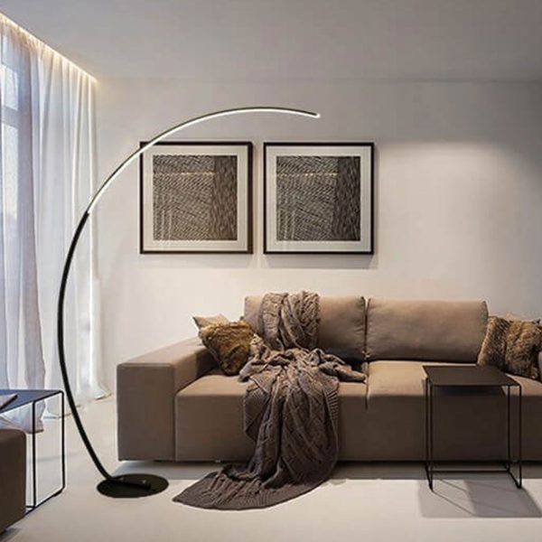 Minimalist Curved Line LED Aluminum Standing Floor Lamp - Image 4