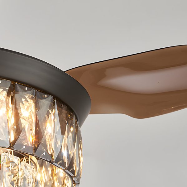 20'' Black Crystal Retractable Blades Ceiling Fan with LED Lights - Image 5