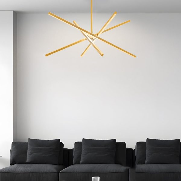 4-Light Dimmable LED Sputnik Linear Chandelier - Image 3
