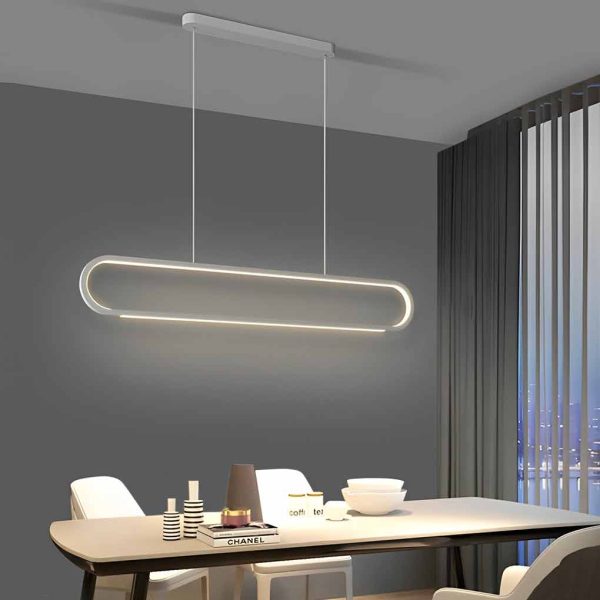 Minimalist Strip Stepless Dimming LED Modern Chandelier Hanging Lamp - Image 7