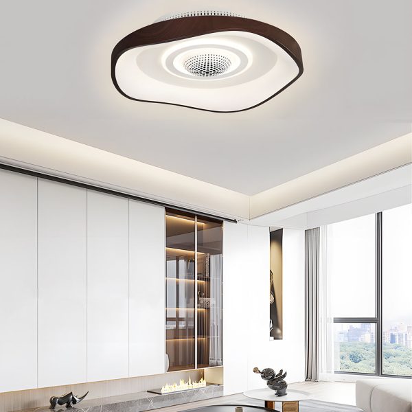 20'' Modern Round Bladeless Ceiling Fan with Dimmable LED Light - Image 4