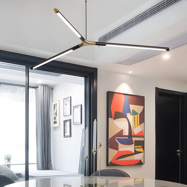 3/8-Light LED Dimmable Linear Sputnik Chandelier for Living Room - Image 4