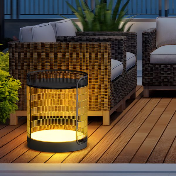 19 inch LED Open Mesh Outdoor Floor Lamp with Table - Image 5