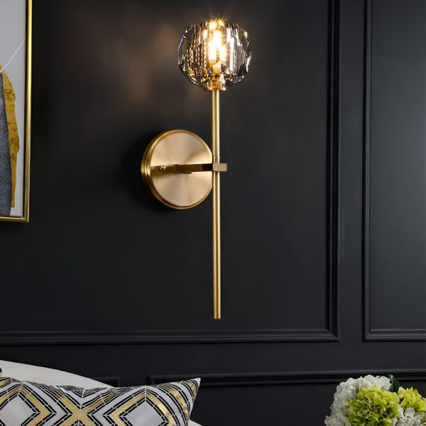 Ball-shaped LED Crystal Gold Postmodern Plug in Sconce Lighting Wall Lamp - Image 5