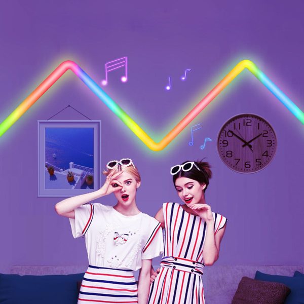 RGBIC Smart Wireless App Remote Control Splicing Decor Wall Sconce Lighting - Image 2