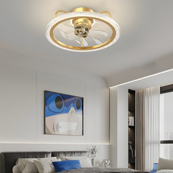 Creative 360?? Shake Head Round 3 Step Dimming Modern Ceiling Fans with Light - Image 4