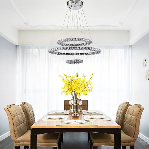 Luxury Crystal LED Chandelier 3-Tier Geometric or Stacked LED Pendant light - Image 2