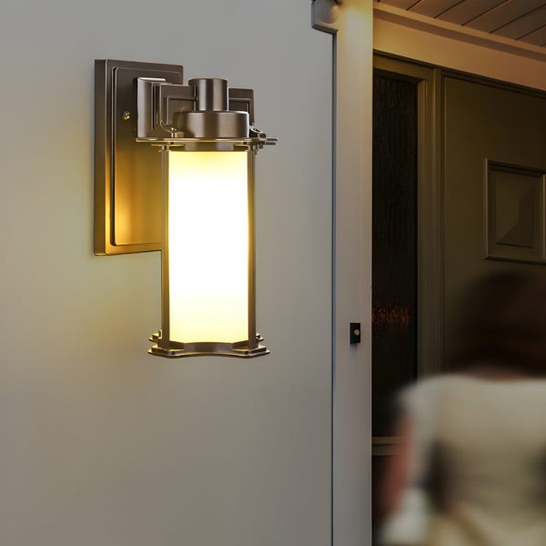 1-Light Glass Outdoor Wall Lantern Sconce - Image 2
