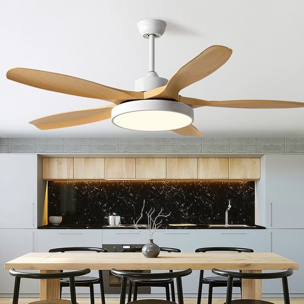 60 Inch Ceiling Fan with Lights and Remote Control Nordic Ceiling Fan Lamp with Silent Inverter - Image 2