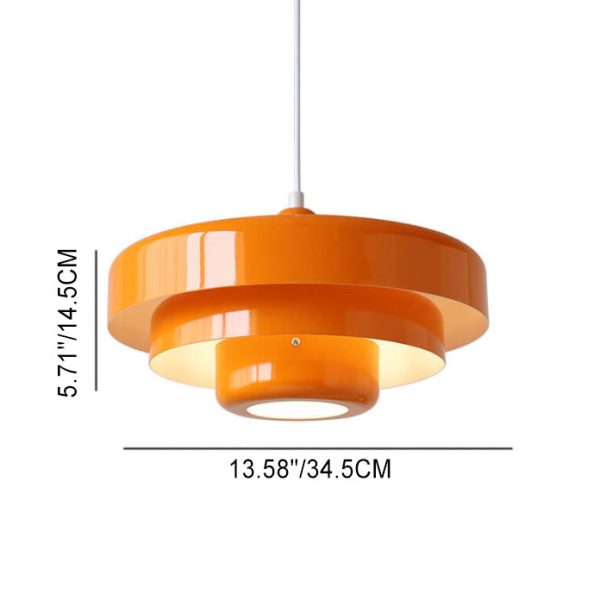 Nordic Vintage Multi-Layered Round Metal 1-Light Pendant Light - Image 8