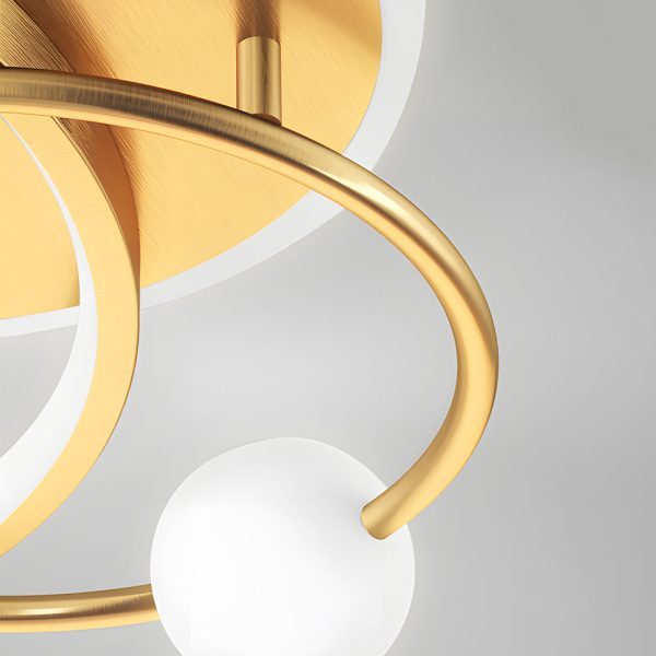 Multi-circle LED Flush Ceiling Light - Gold/Balck/White - Image 4