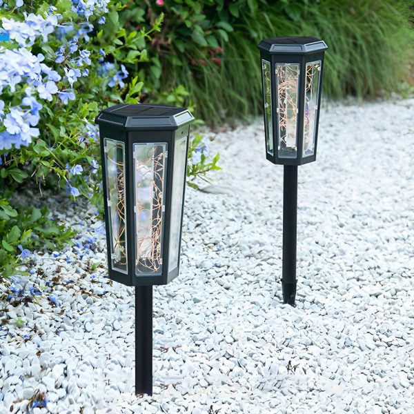 2Pcs Hexagonal Waterproof LED Motion Sensor Outdoor Solar Lawn Lights - Image 6