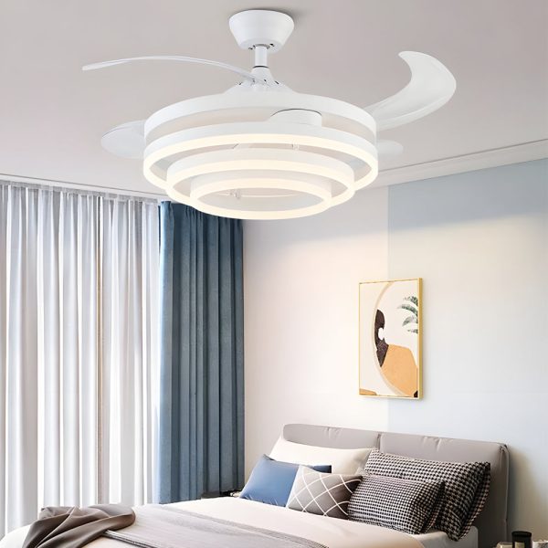 Modern 41" Retractable Ceiling Fan with LED Lights and Remote Control - Image 3